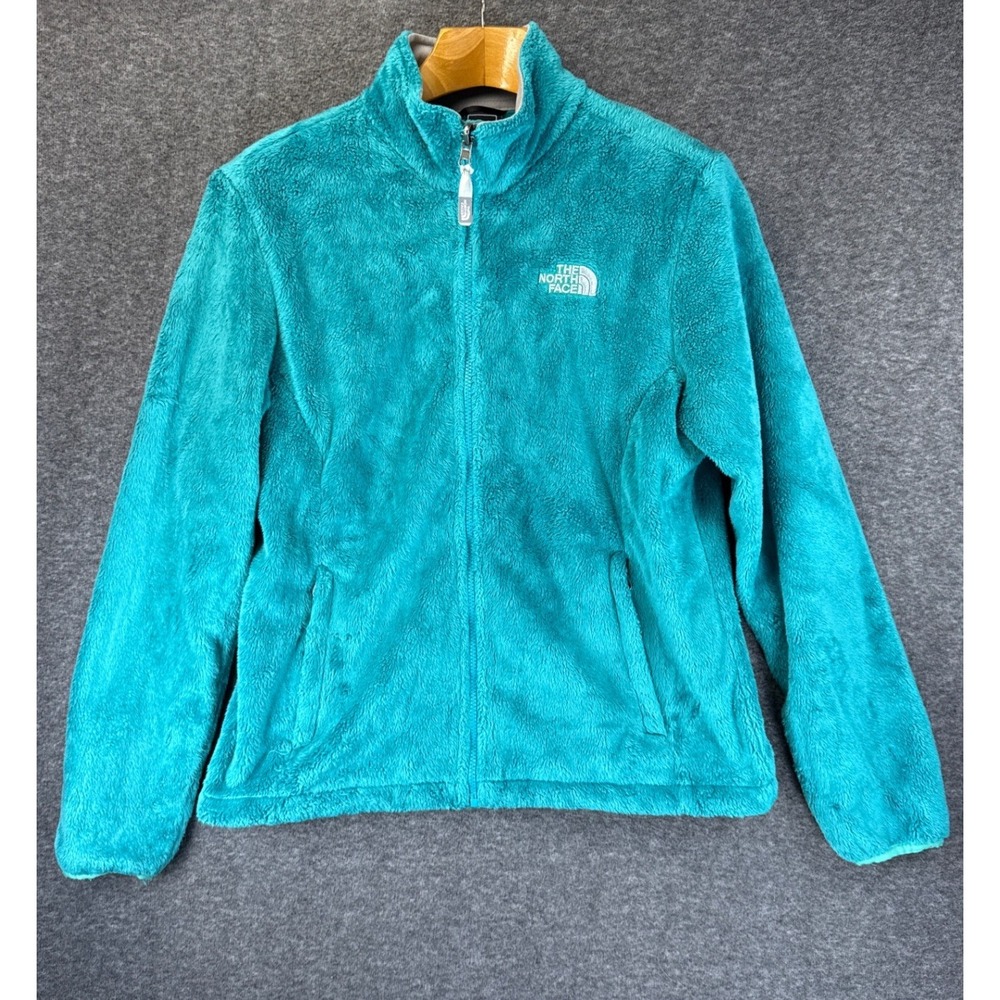 The North Face Osito 2 Jacket Women L Teal Warm Cozy Full Zip Silken Fleece AAHY